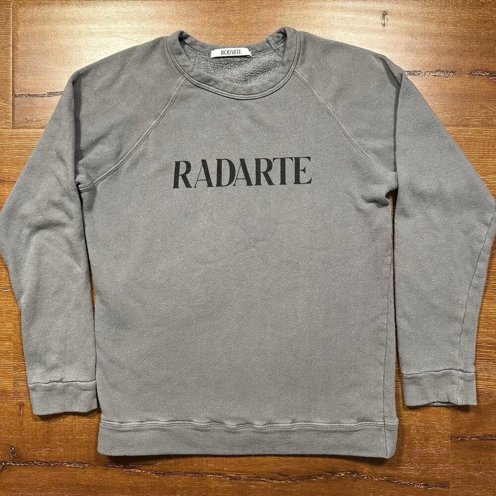 Rodarte Sweatshirt Womens M Gray Crew Neck Sweater Raglan Sleeve Made In USA